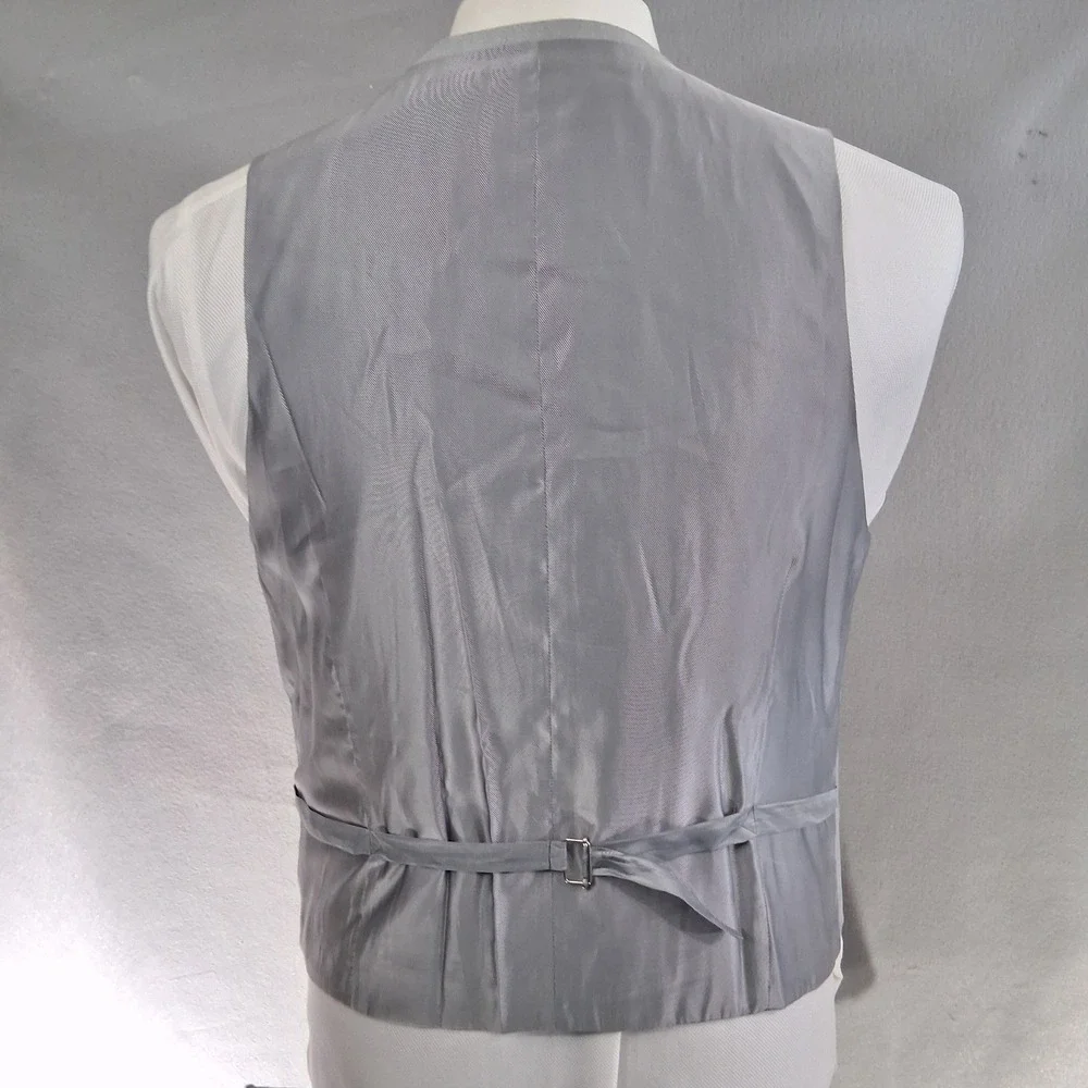 Tiglio Luxe 3 Piece Suit Men 42R Light Gray Silk Wool Luxury Tufo Suit & Vest